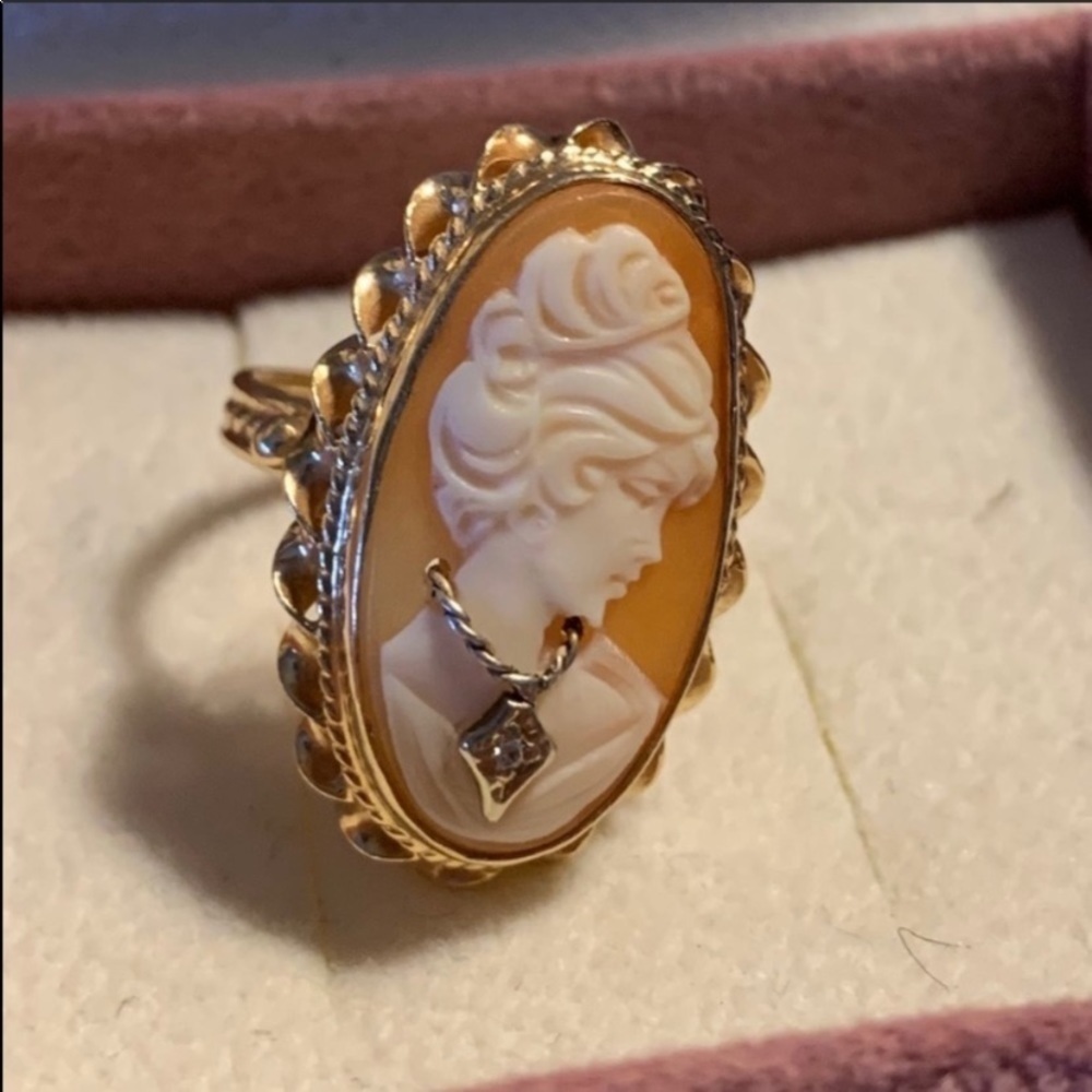 14k Gold DIAMOND CAMEO RING 6 - Picture 2 of 8